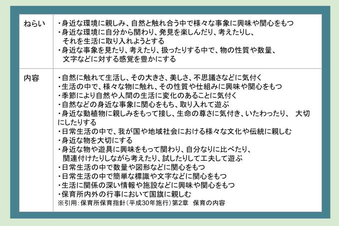 3歳以上児の『環境』が取り入れられている活動